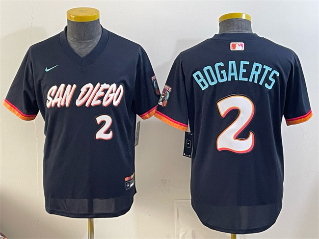 Youth San Diego Padres #2 Xander Bogaerts Obsidian 2026 City Connect Stadium Stitched Baseball Jersey